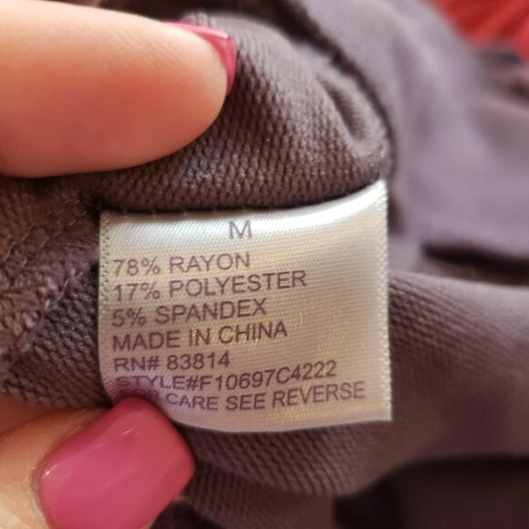 𝅺TE Verde Purple Cowl Neckline Long Sleeves Thumbholes Pullover YOGA Sweatshirt - Picture 7 of 10